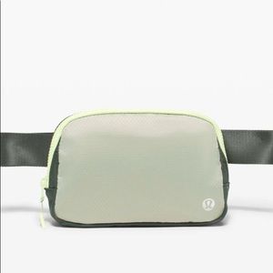 lululemon Olive Green and Light Lime Crossbody Belt Bag original hardware